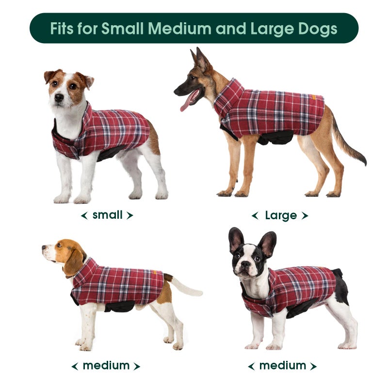 Kuoser Warm Dog Coat, Waterproof Dog Jacket for Extra Large Dogs, Adjustable Durable XXXL Doggie Winter Coat Reversible Puppy Cold Weather Apparel for Large Breed, Red 3XL - Image 5